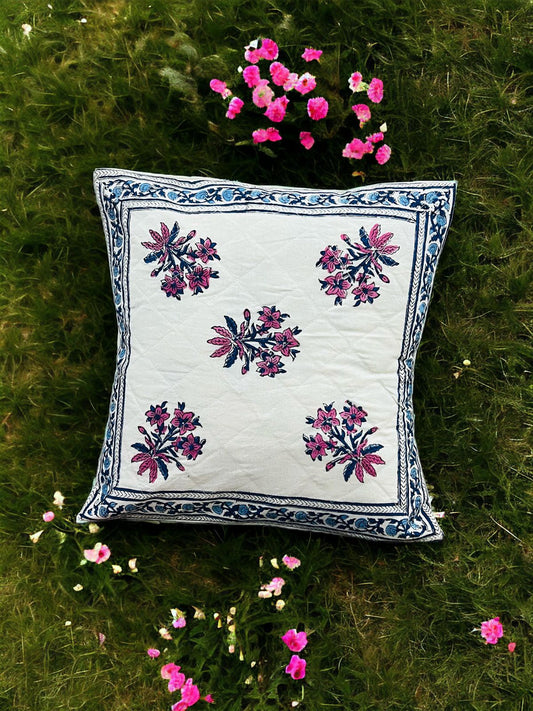 Pack of 5 Hand Block Print Quilted Cushion Covers