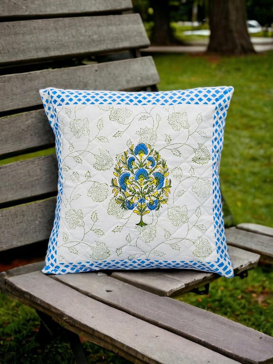 Pack of 5 Hand Block Print Quilted Cushion Covers