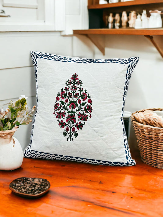 Pack of 5 Hand Block Print Quilted Cushion Covers