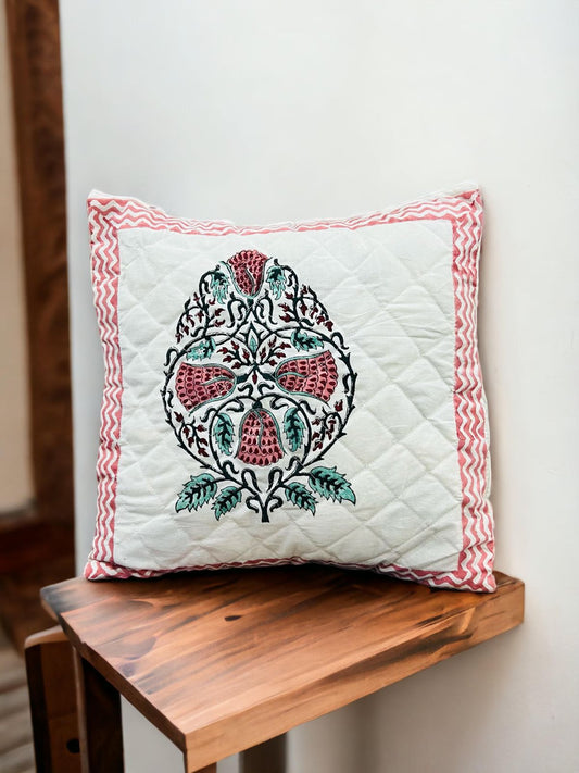 Pack of 5 Hand Block Print Quilted Cushion Covers