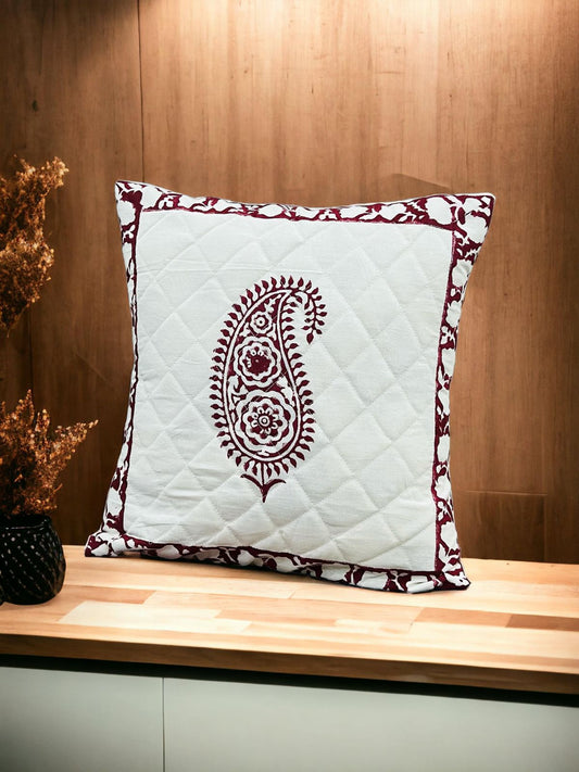 Pack of 5 Hand Block Print Quilted Cushion Covers