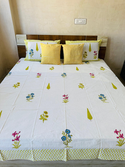 Handblock Printed King Size Bedding Set