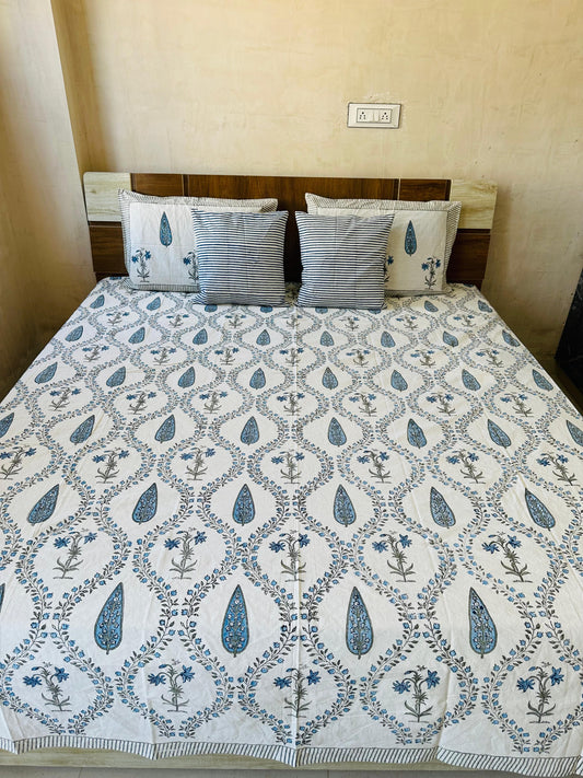 Handblock Printed King Size Bedding Set