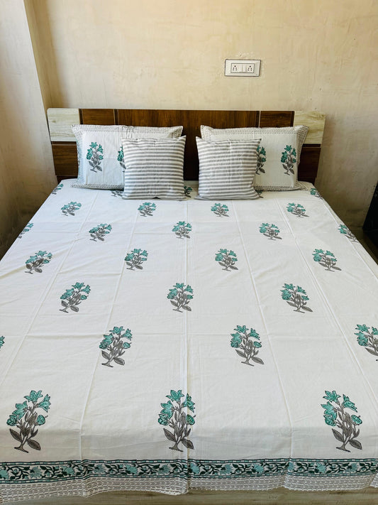 Handblock Printed King Size Bedding Set