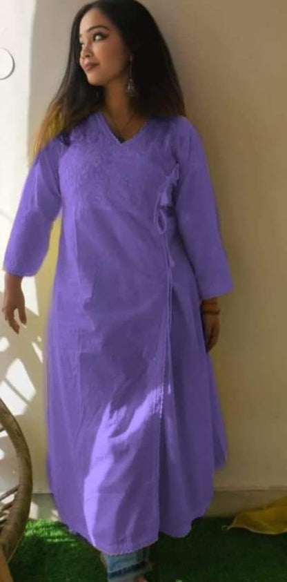 Angarkha Hand Chikankari Kurti