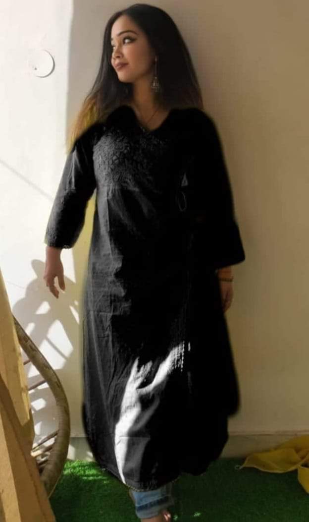 Angarkha Hand Chikankari Kurti