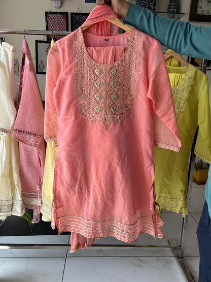 Chanderi Sharara Set with Gotta Lace Work