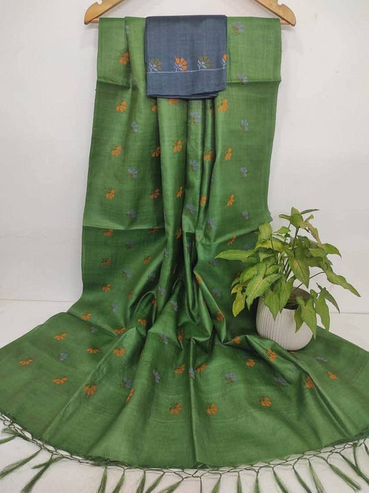 Handloom Pure Tussar Munga Silk Saree