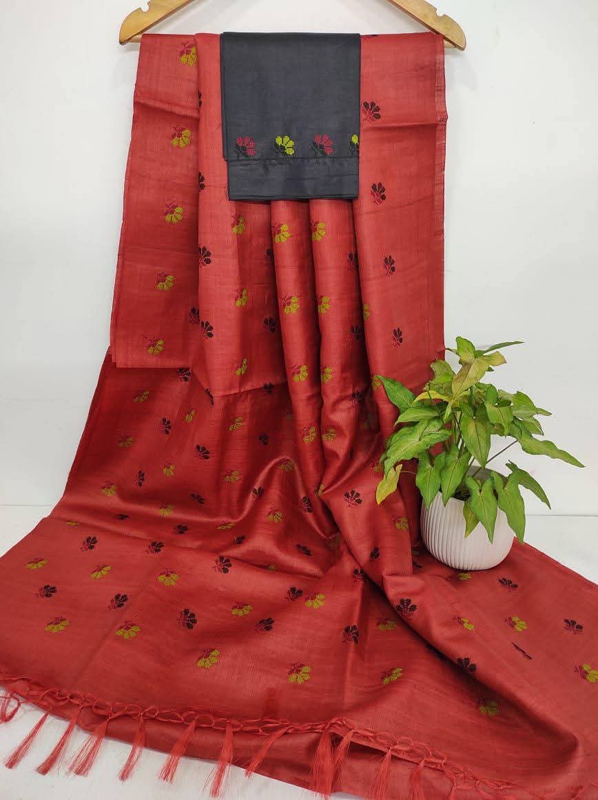 Handloom Pure Tussar Munga Silk Saree