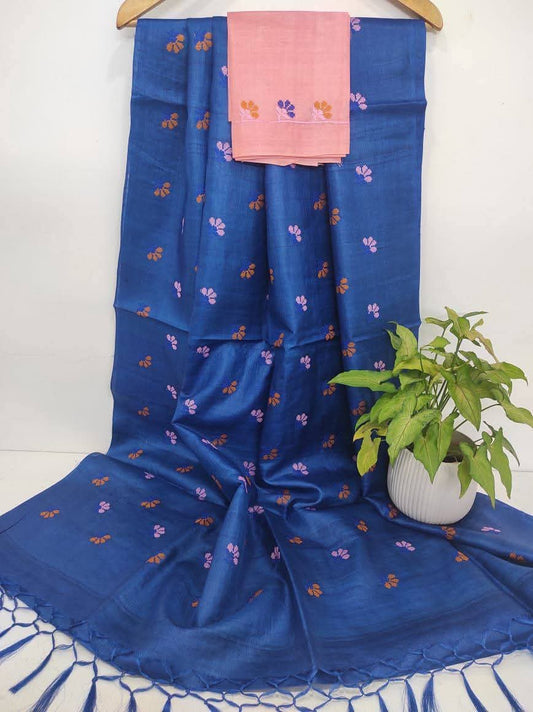 Handloom Pure Tussar Munga Silk Saree