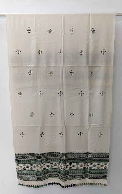 Kutch Handloom Weave Shawl with Mirror Work