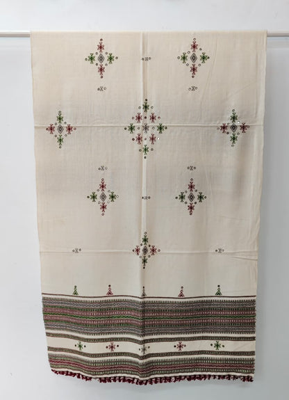 Kutch Handloom Weave Shawl with Mirror Work