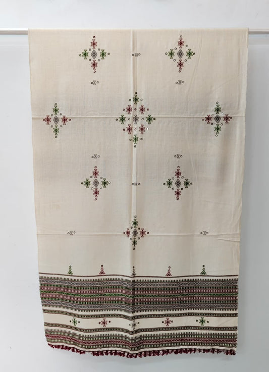 Kutch Handloom Weave Shawl with Mirror Work