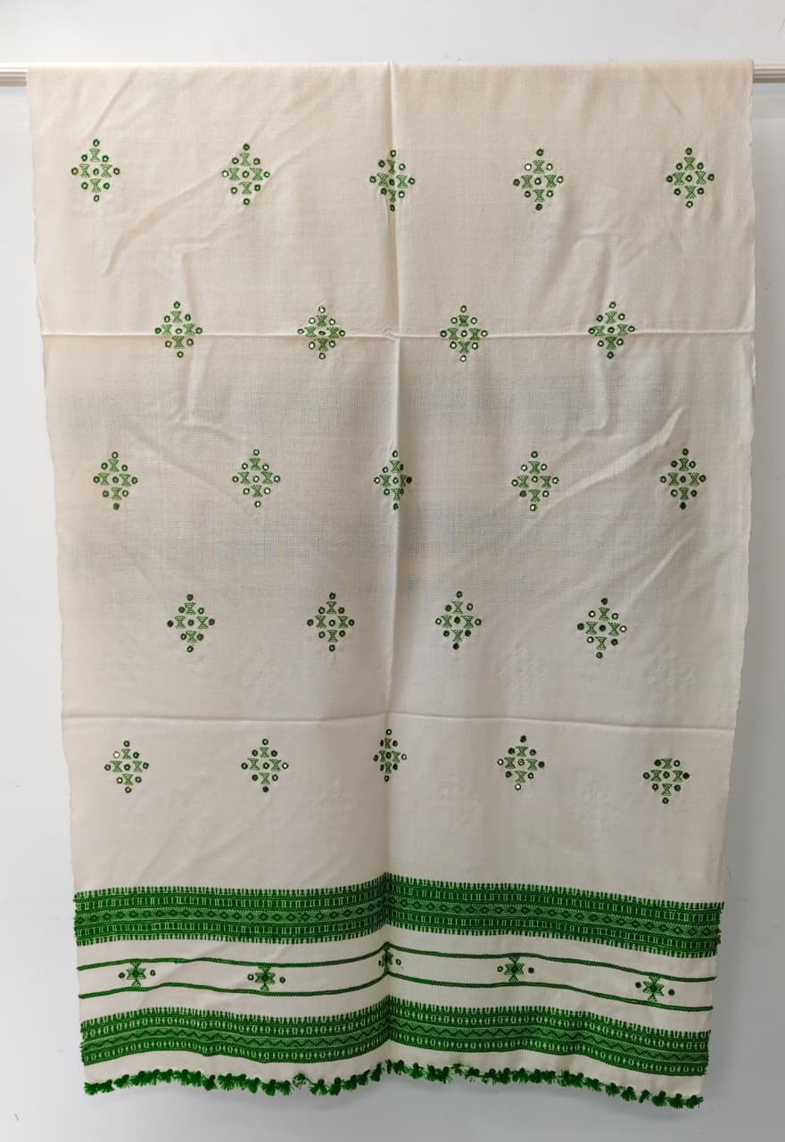Kutch Handloom Weave Shawl with Mirror Work
