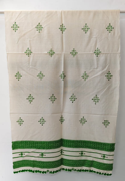 Kutch Handloom Weave Shawl with Mirror Work
