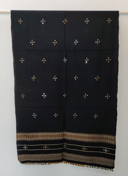 Kutch Handloom Weave Shawl with Mirror Work