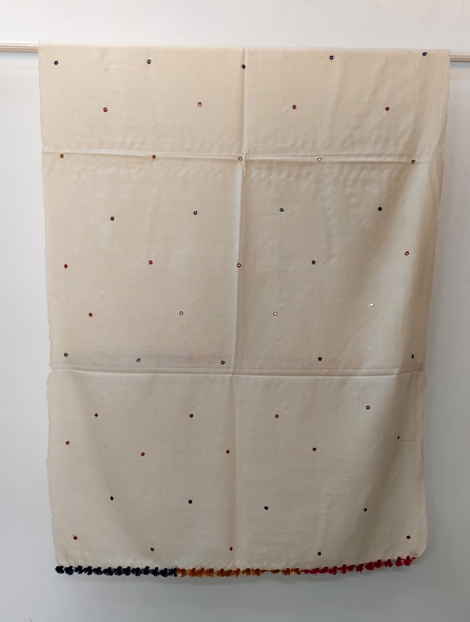 Kutch Handloom Weave Shawl with Mirror Work Overall