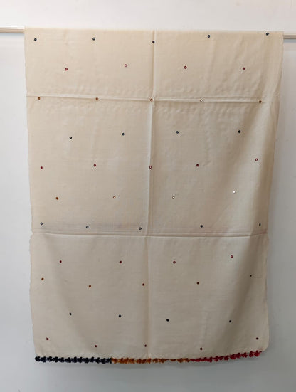 Kutch Handloom Weave Shawl with Mirror Work Overall