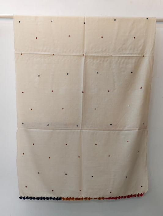 Kutch Handloom Weave Shawl with Mirror Work Overall