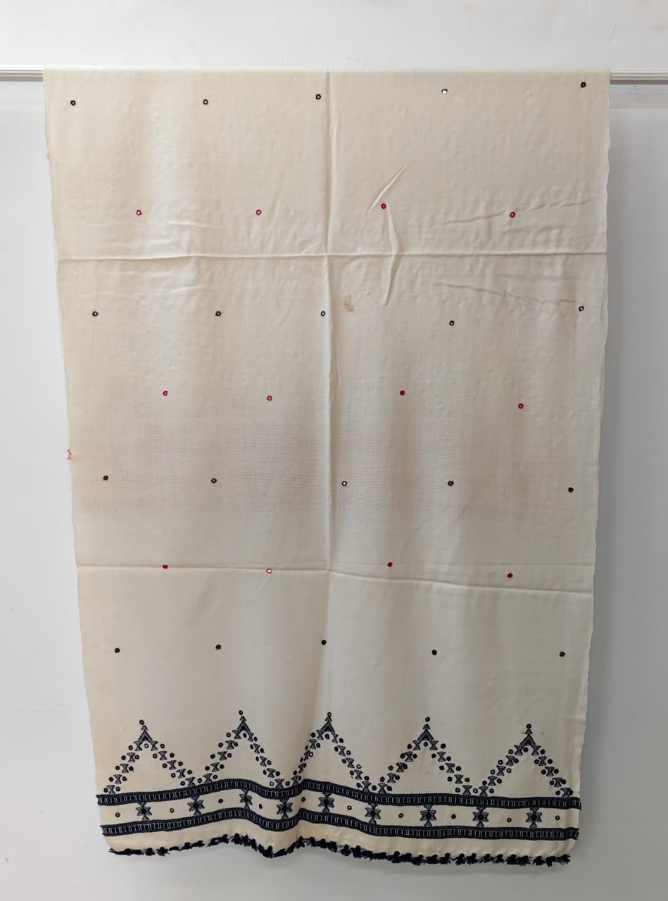 Kutch Handloom Weave Shawl with Mirror Work