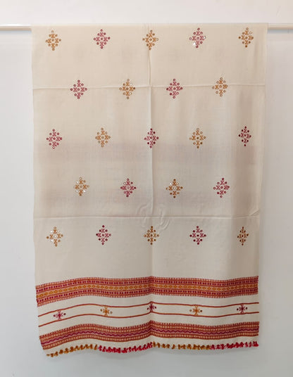 Kutch Handloom Weave Shawl with Mirror Work