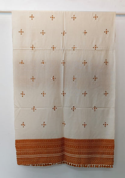 Kutch Handloom Weave Shawl with Mirror Work