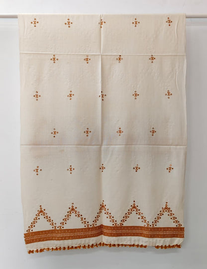 Kutch Handloom Weave Shawl with Mirror Work