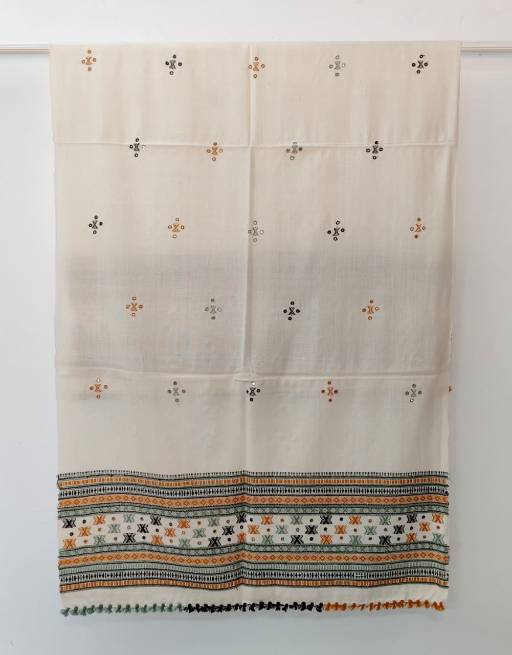 Kutch Handloom Weave Shawl with Mirror Work