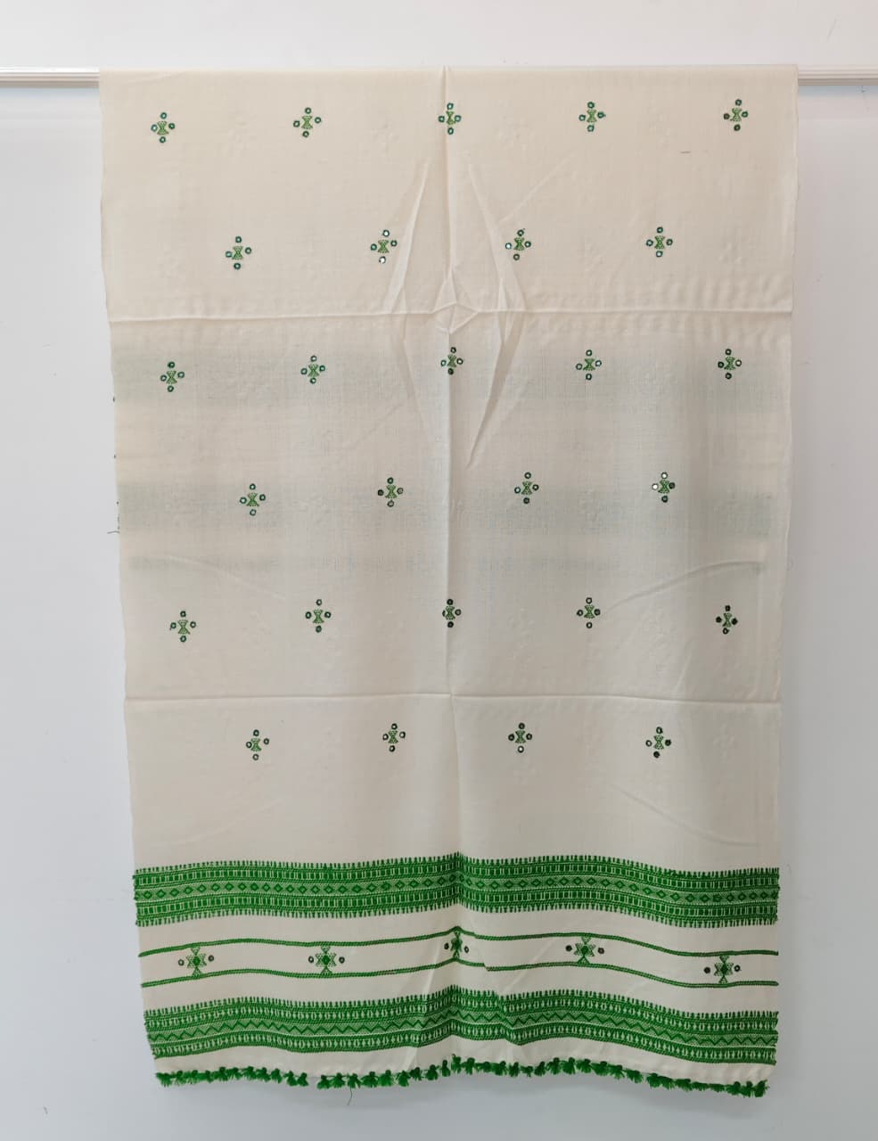 Kutch Handloom Weave Shawl with Mirror Work