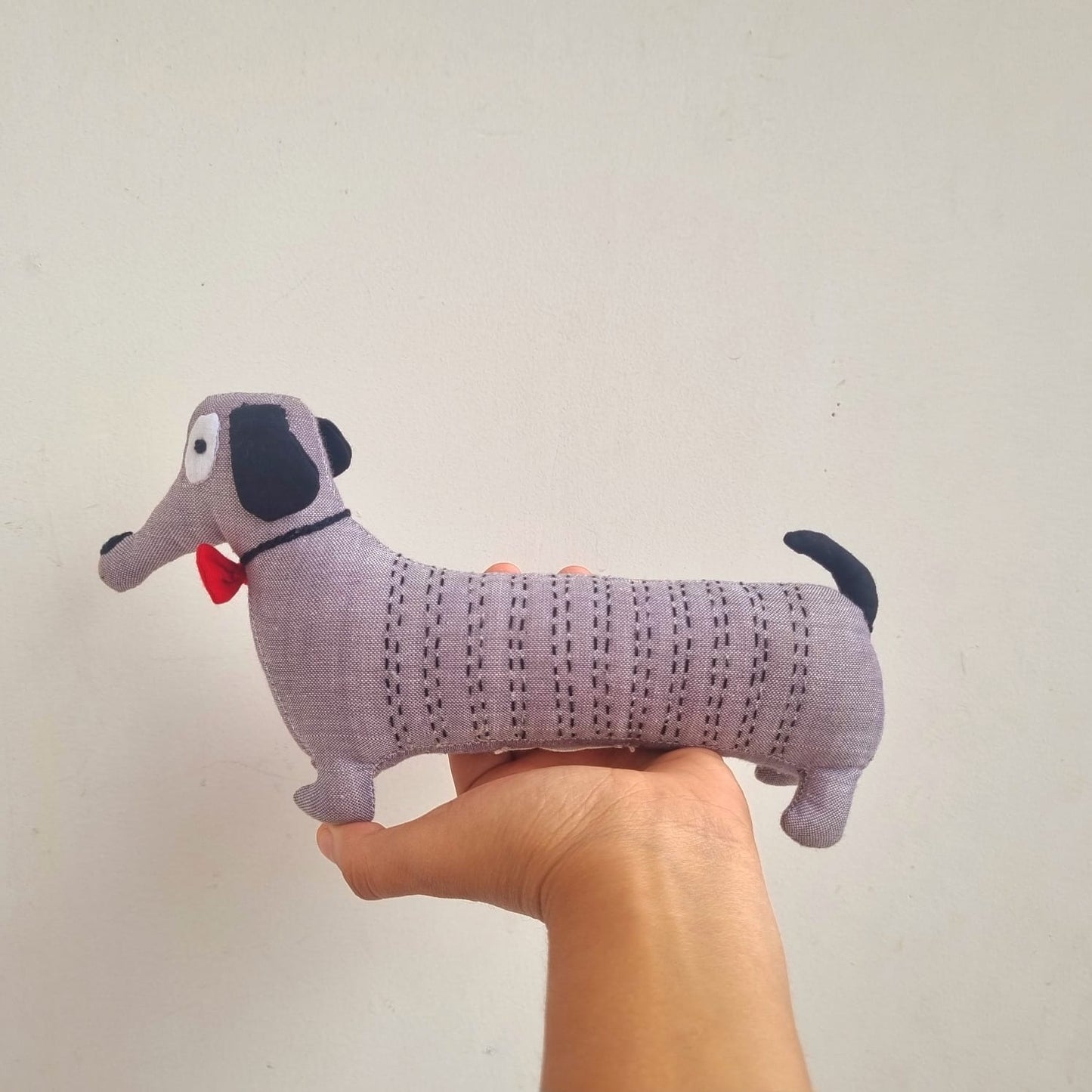 Handwoven Khadi Fabric Dachshund Toy for Kids