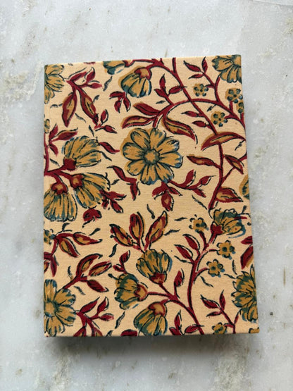 Handblock Print Hardcover Fabric Journal 8x6