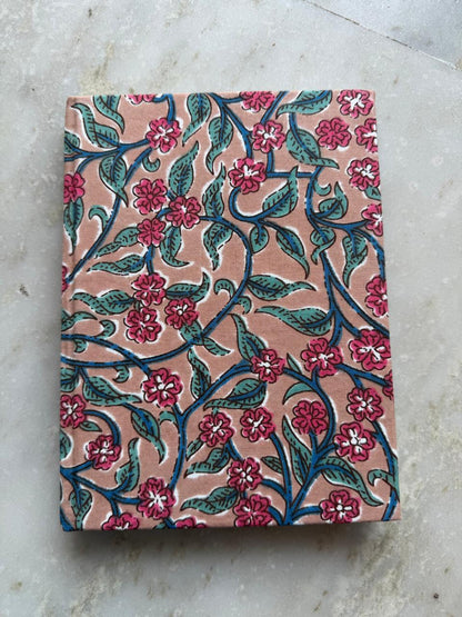 Handblock Print Hardcover Fabric Journal 8x6
