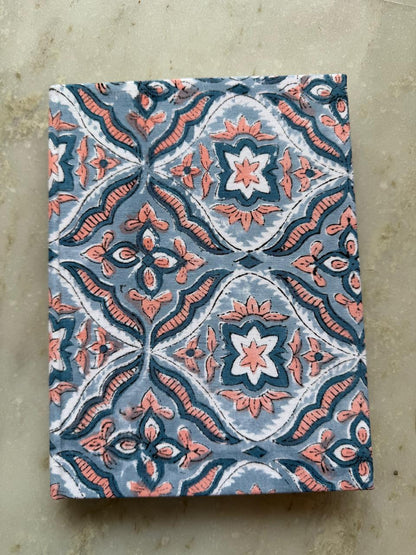 Handblock Print Hardcover Fabric Journal 8x6
