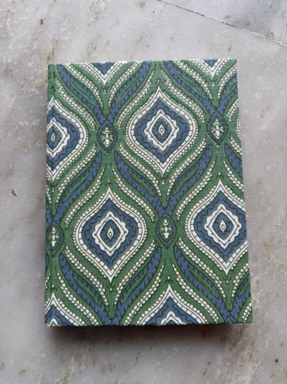 Handblock Print Hardcover Fabric Journal 8x6