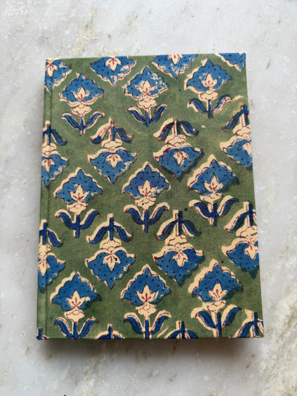 Handblock Print Hardcover Fabric Journal 8x6