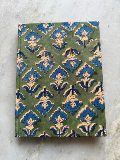 Handblock Print Hardcover Fabric Journal 8x6