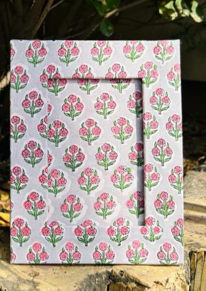 Handblock Print Fabric Photo Frame