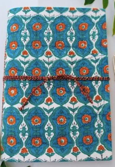 Handblock Print Fabric Journal