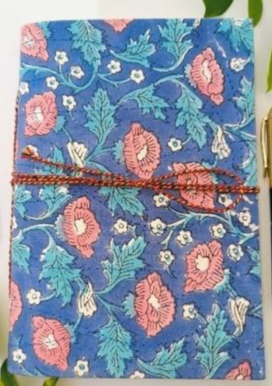 Handblock Print Fabric Journal