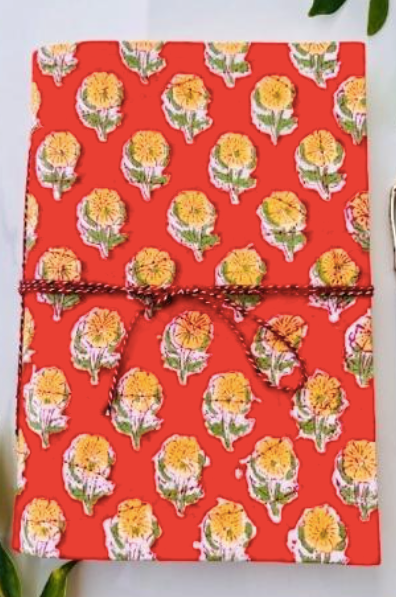 Handblock Print Fabric Journal