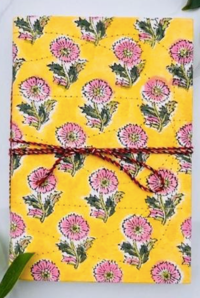 Handblock Print Fabric Journal