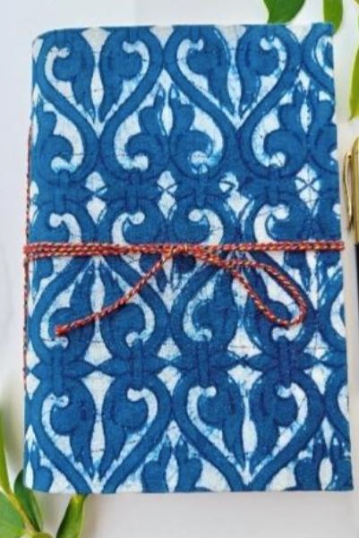 Handblock Print Fabric Journal