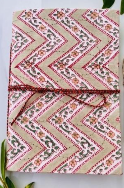 Handblock Print Fabric Journal 9x6