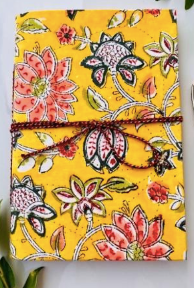 Handblock Print Fabric Journal 9x6