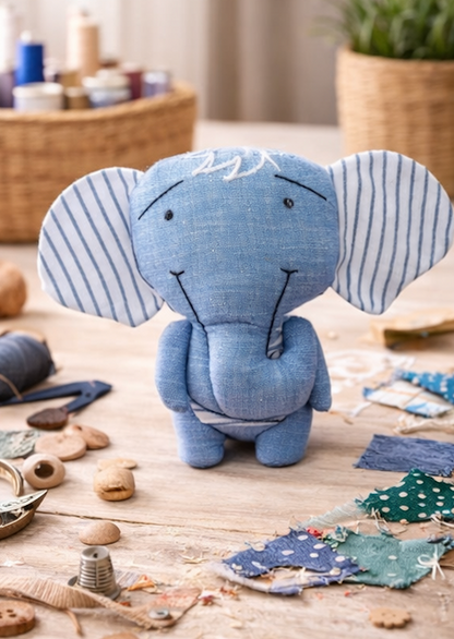Handmade Fabric Elephant Doll Toy for Kids