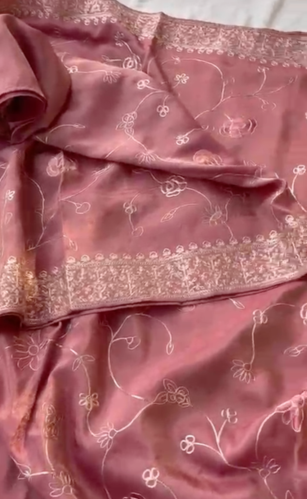 Muga Silk x Soft Tussar Silk Saree with Pittan Embroidery