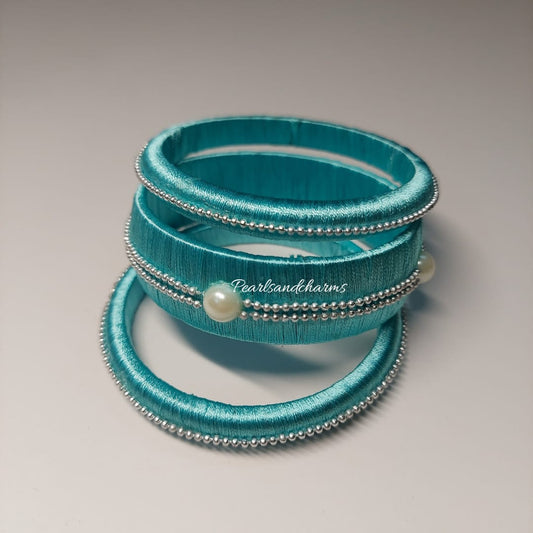 Blue Set Of Thread Bangles