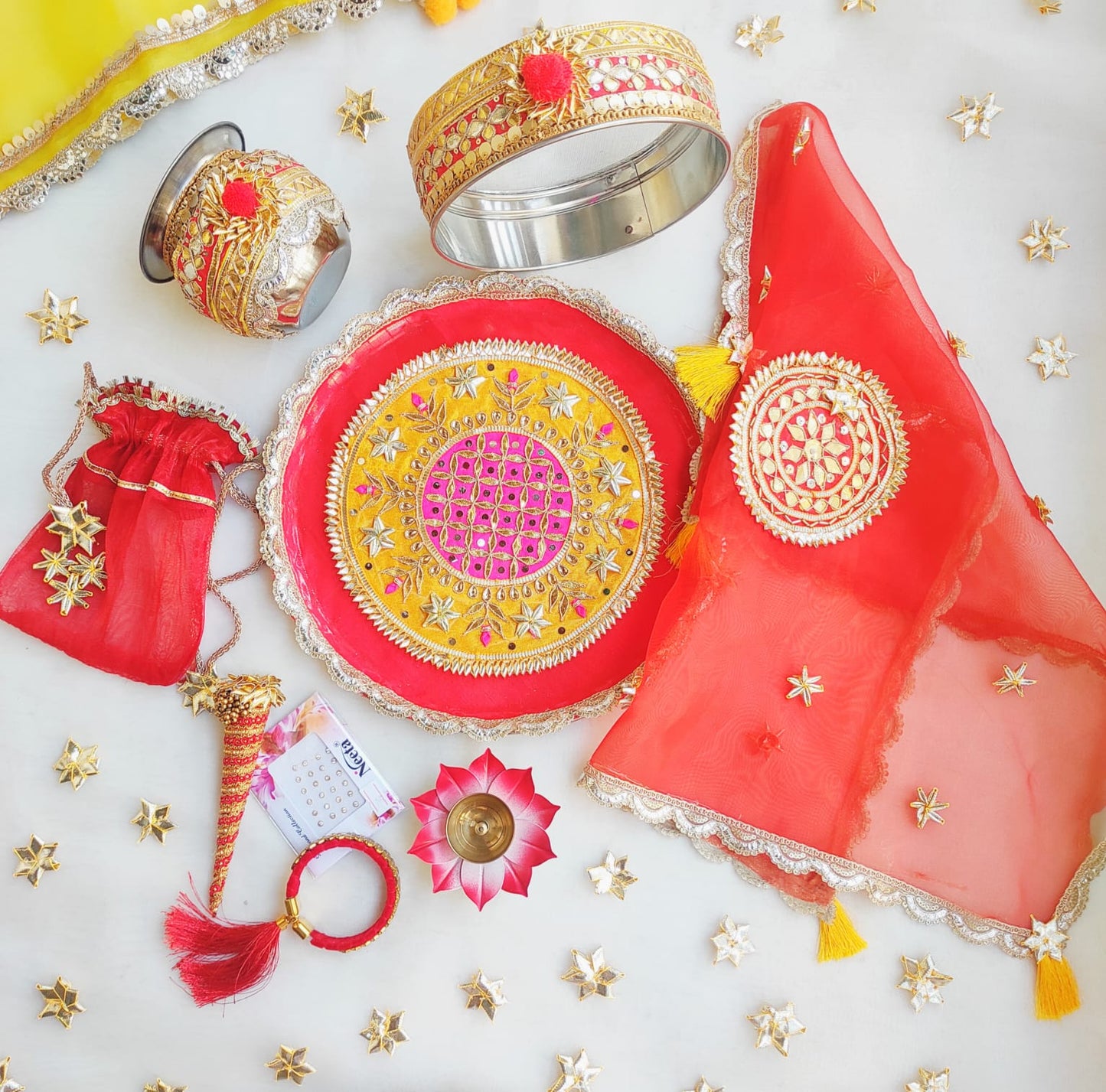 Karva Chauth Red Thali Set