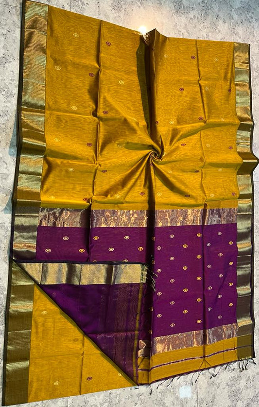 Handloom  Maheshwari Meena Buti  Saree