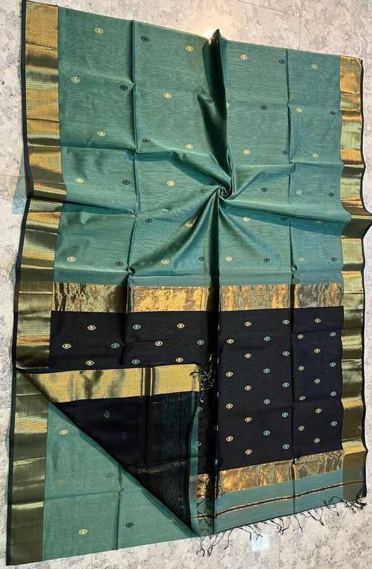 Handloom  Maheshwari Meena Buti  Saree